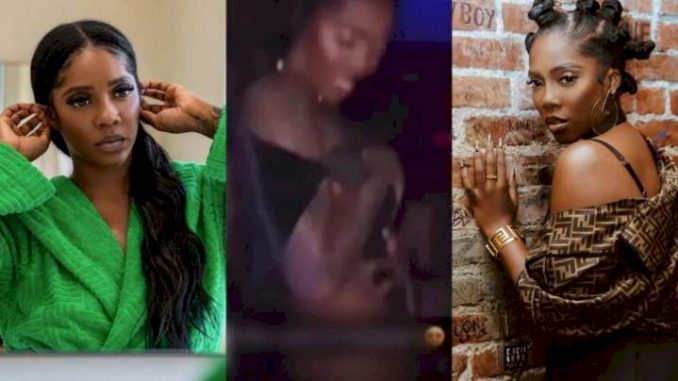 "No Be She Sing That Christian Song Abi Na Eye D Pain Me?" - Tiwa Savage Mocked For Showing Off Backside At A Party (Video)