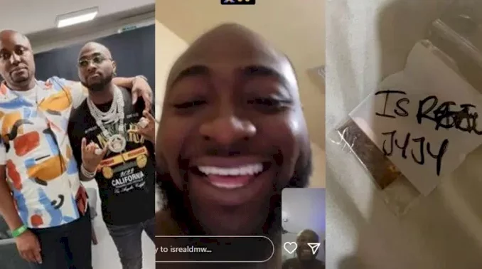 Excited Isreal DMW Expresses Gratitude To Davido After Receiving Diamond Pendant