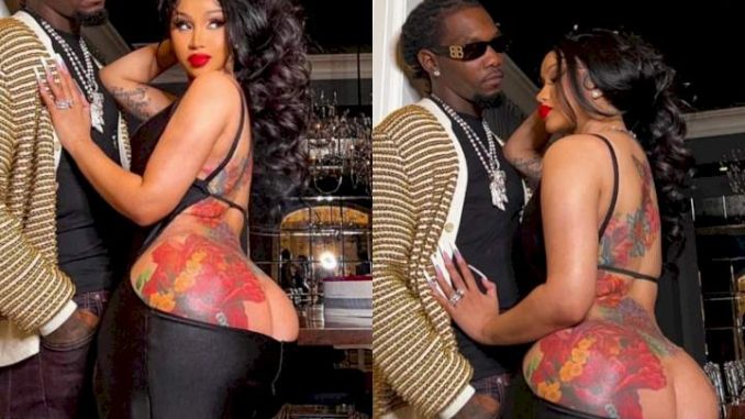 Cardi B Reveals What She Fights For As She Poses With Offset In Revealing Dress That Leaves Her Entire Bum Hanging Out