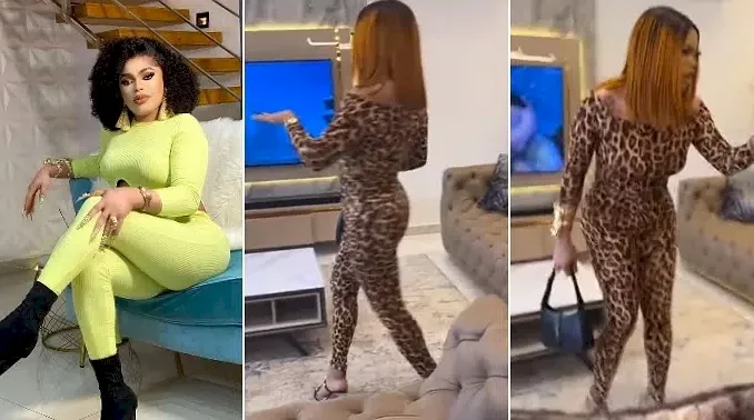 "Your Backside Don Loss?" - New Video Of Bobrisky On Jumpsuit stirs Reactions