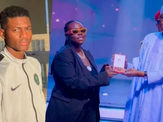 Orobo With Zero Sense - DSS DG's Son Slams Teni For Not Bowing To President Buhari While Receiving Her MON Award