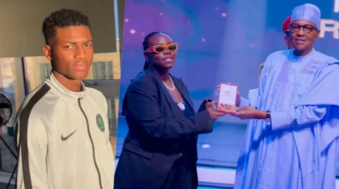Orobo With Zero Sense - DSS DG's Son Slams Teni For Not Bowing To President Buhari While Receiving Her MON Award