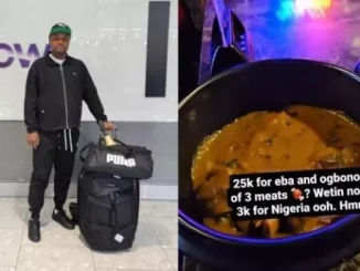 Isreal DMW cries out after spending N25k for Eba and Ogbono soup in UK