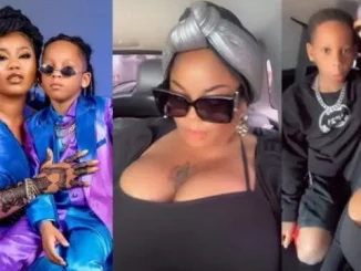 Toyin Lawani Rebukes Son Tenor For Telling Her To Cover Her Cleavage (video)