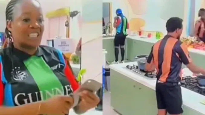 "Mama Seyi, your pikin dey wait for you; go breastfeed am" - Omashola fires at Lucy as they fight over a plate of chicken (Video)