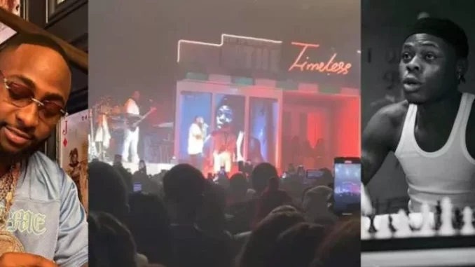 Watch moment Davido pays tribute to Mohbad during 'Timeless' show (Video)